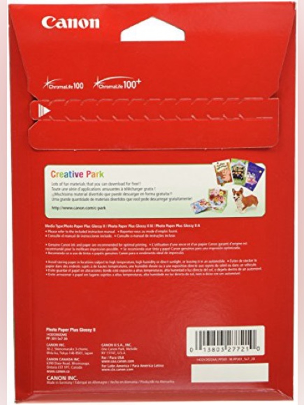 Canon - PP-301 Photo Plus II Glossy Photo 5.12" X 7.1" White 40 Ct